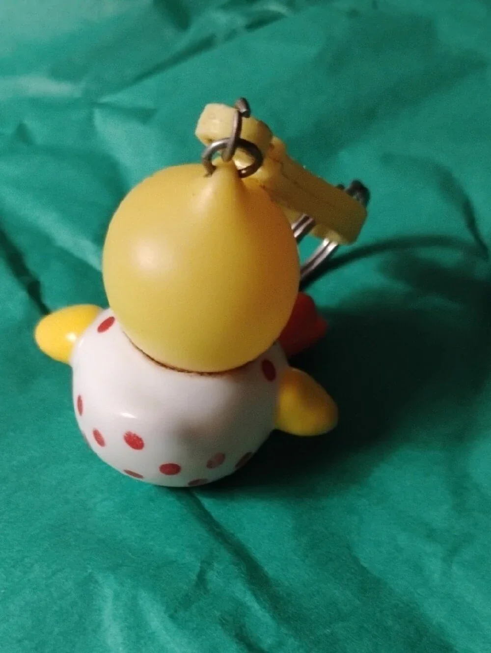 Yellow  Duck With Red Polka Dots-Keychain
